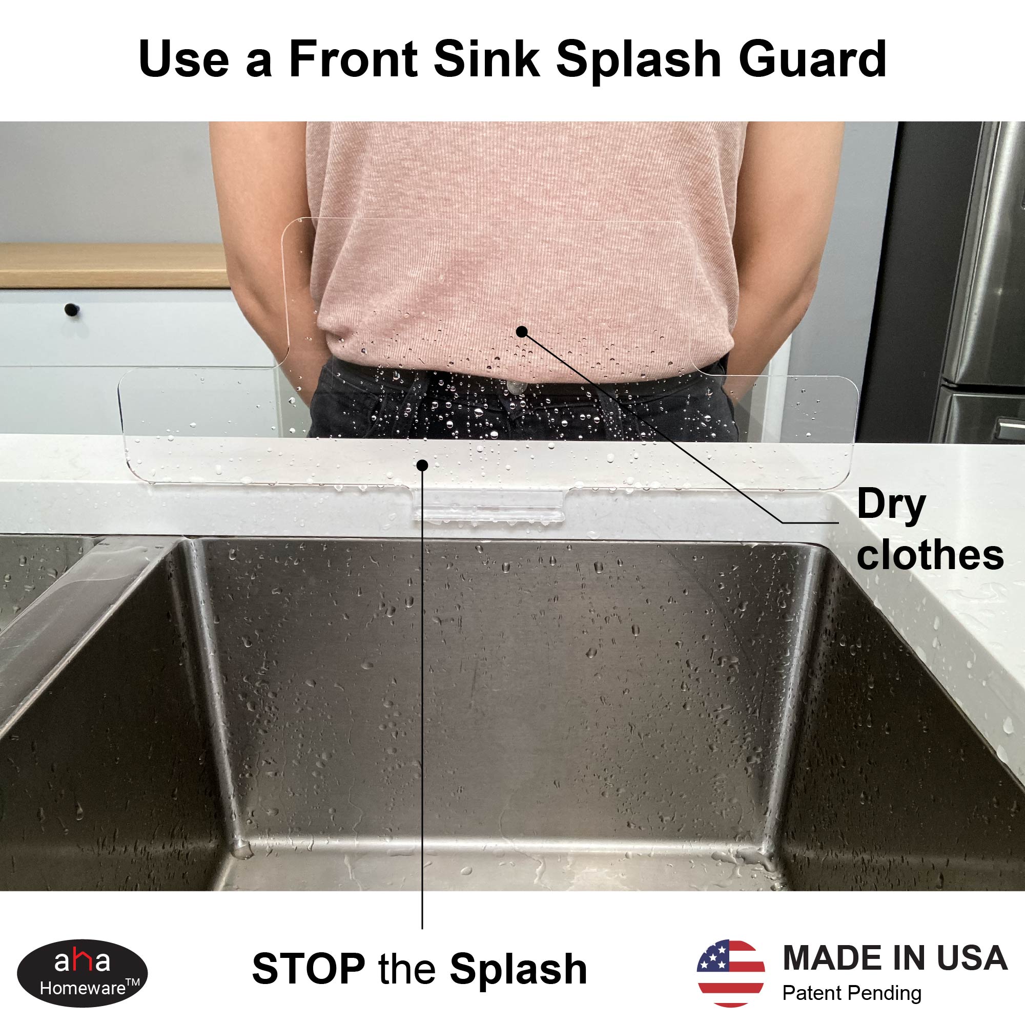 Sink Splash Guard Deck Plate, Aha Homeware Behind The Sink Water Splash  Guard 2 holes Soap Dispenser, Faucet Absorbent Mat Sprayer, Faucet Handle  Drip